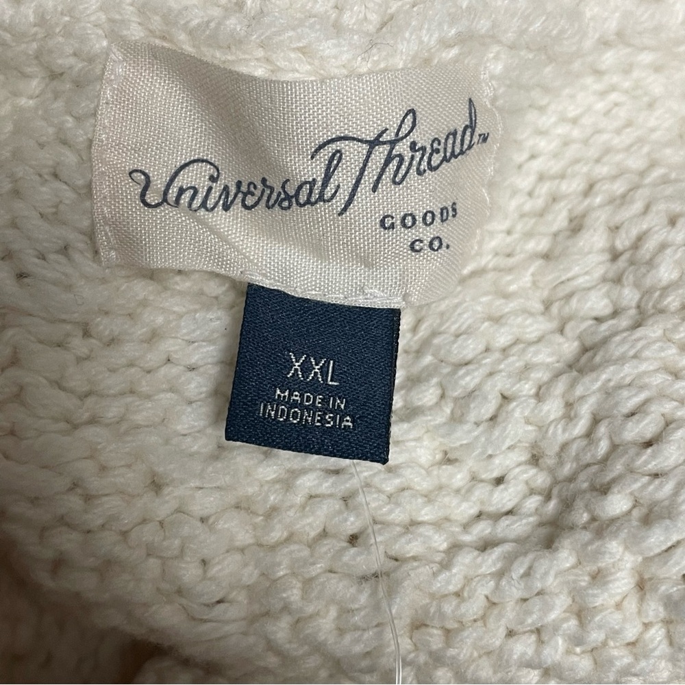Universal Threads Cozy Cream Cable Knit Crew Sweater XXL - Picture 4 of 6